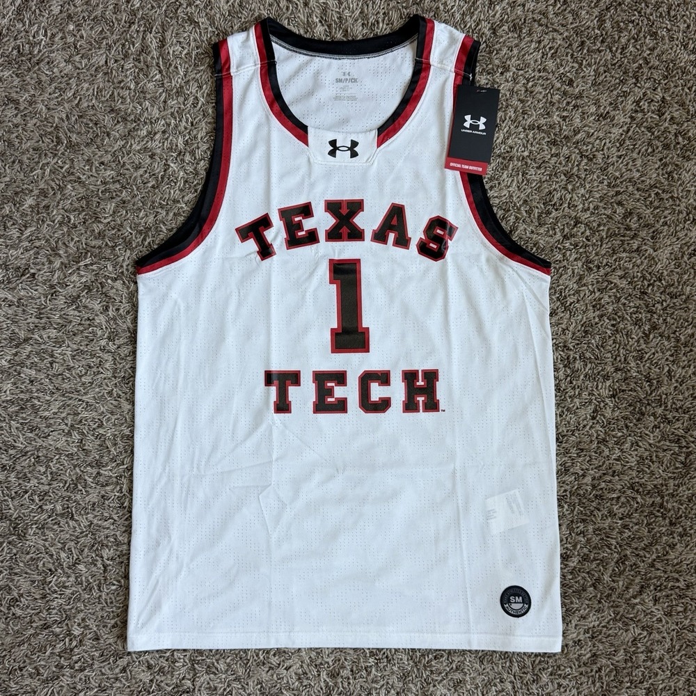 Texas Tech Red Raiders Men's Small Basketball Jersey Under Armour White New